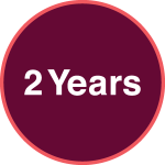 maroon icon with the words "2 years" in it