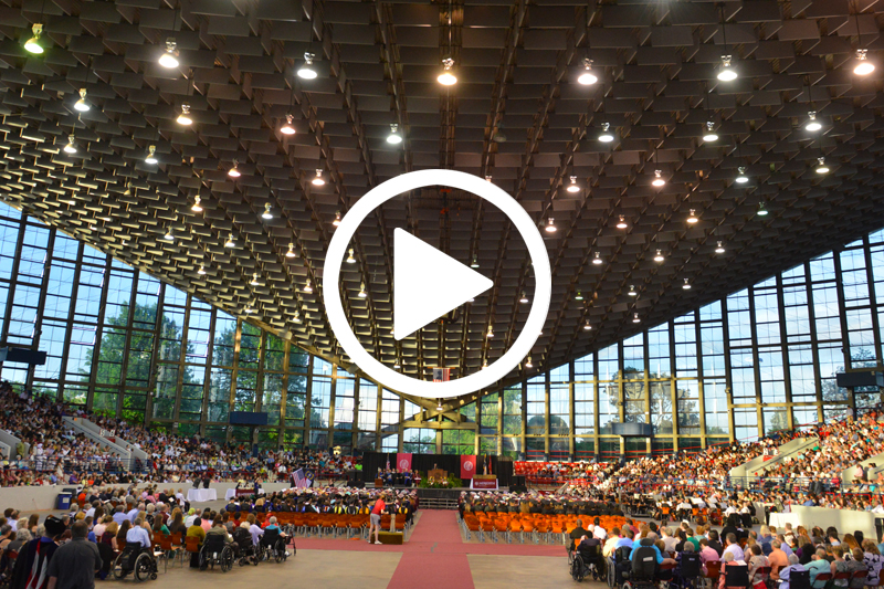 click image of 2015 Commencement venue to watch Time lapse video in modal