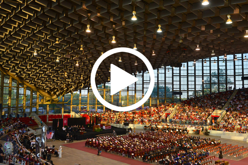 Click on image of Commencement in Dorton Arena to watch 2016 Commencement Timelapse