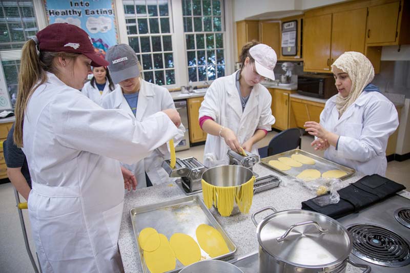 image of students working in food lab