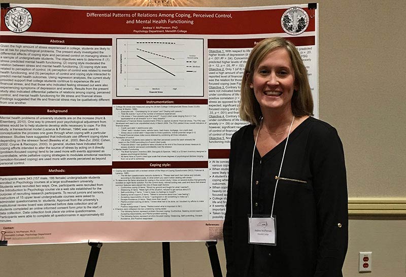 Andrea McPherson with her poster at the NCSPA conference