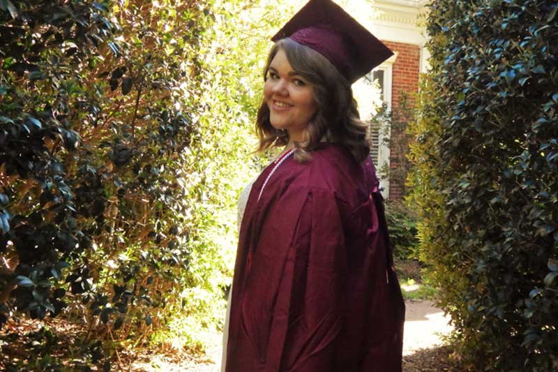Lillian Redding in cap and gown