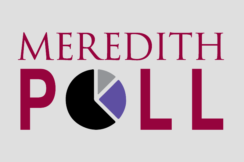 Meredith Poll graphic, which features the words Meredith Poll and the O in poll is a pie chart