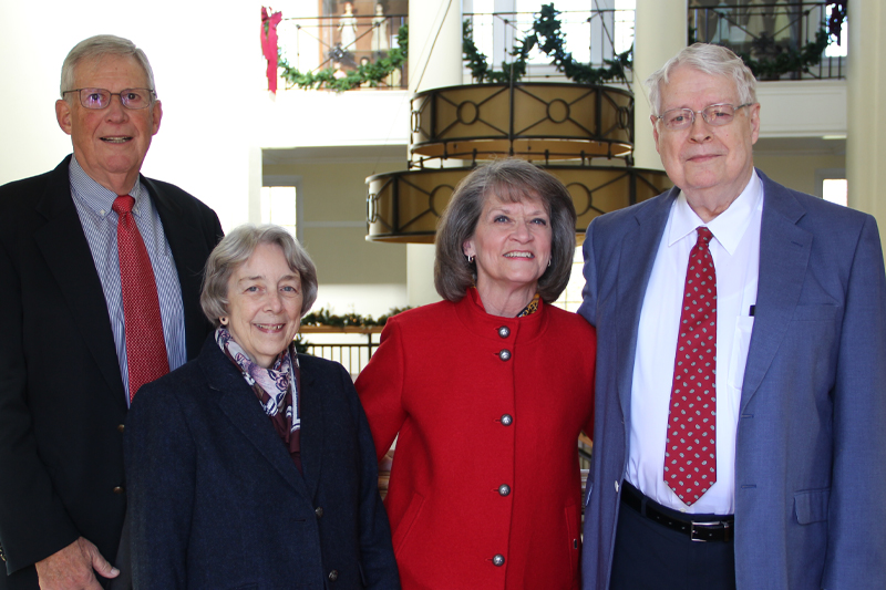 Charles and Gwyn Davis were able to attend the endowment signing with Patricia and Don Johnson in December 2019. Pictured left to right: Don Johnson, Gwen Davis, Pat Johnson, and Charles Davis.