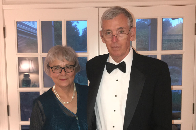 Patricia Poe, pictured with her late husband Charles Aycock Poe, Jr., is pleased to support both Meredith College and Wake Technical Community College.