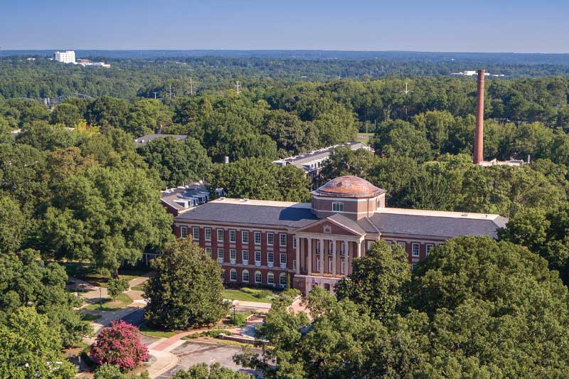 Side View of Johnson Hall from the Sky