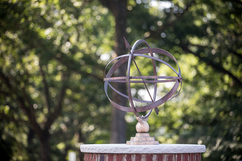 Armillary in front of Johnson Hall