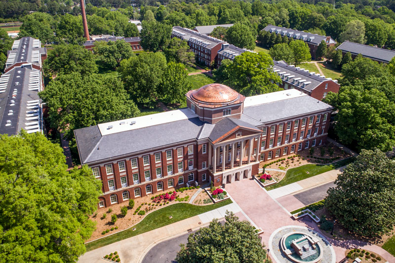 aerial view of Johnson Hall