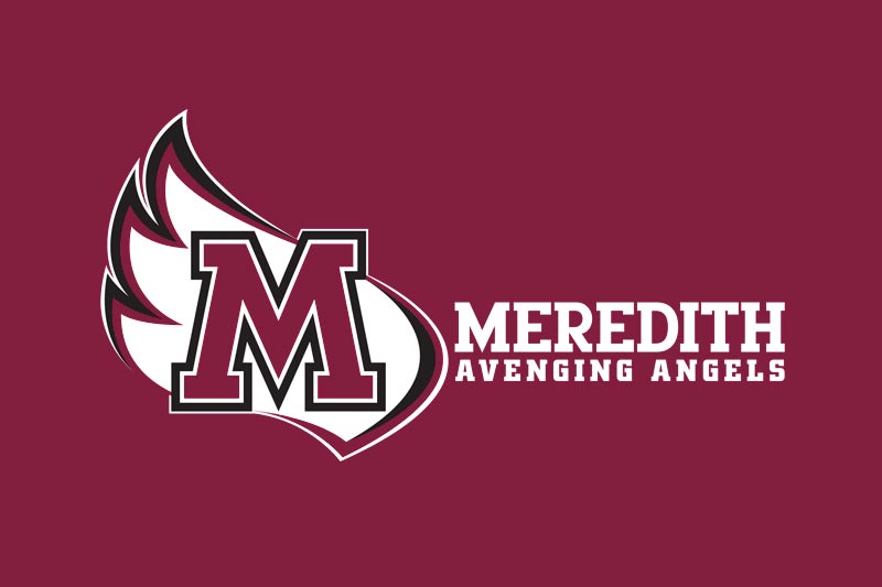 Avenging Angels logo, which is a white wing with a maroon M and the words Meredith Avenging Angels