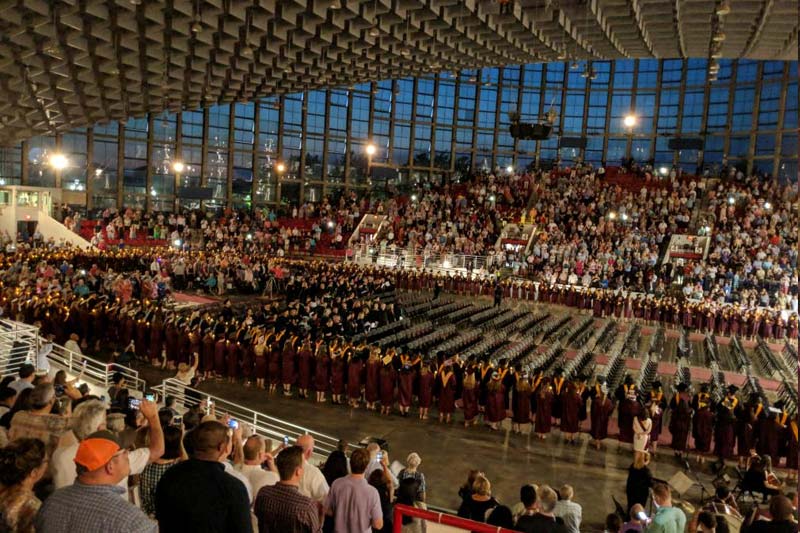 Meredith College Commencement crowd in Dorton Arean