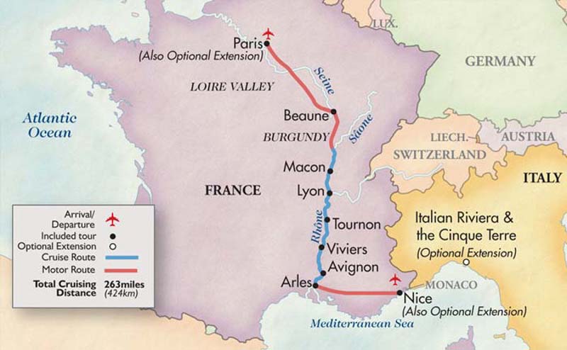 Map of France for Meredith Travel Program
