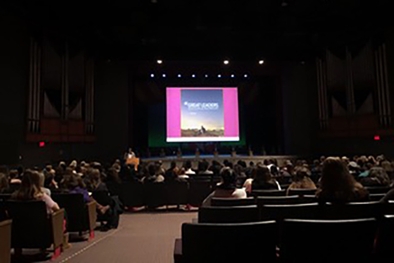 Jones Auditorium filled with female high school students