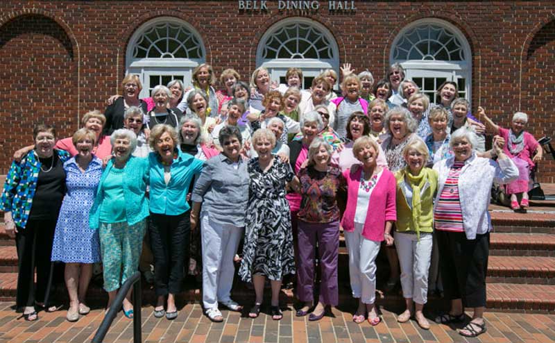 Group photo of a Meredith reunion class