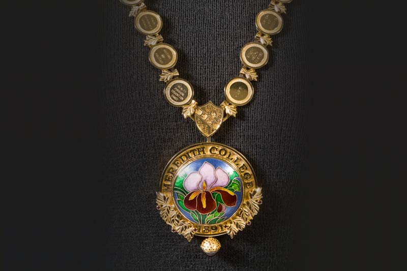 Mary Ann Scherr Art Necklace of Iris and Seal