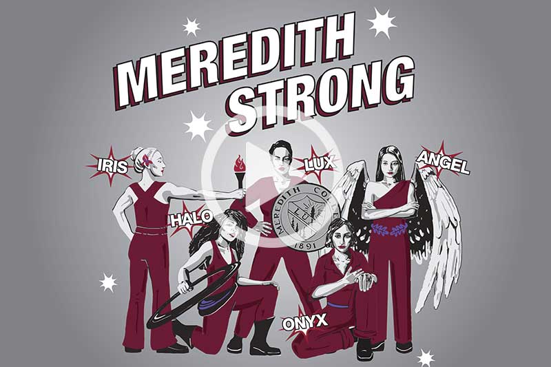 click on image of super hero women to watch the Meredith Strong video in modal