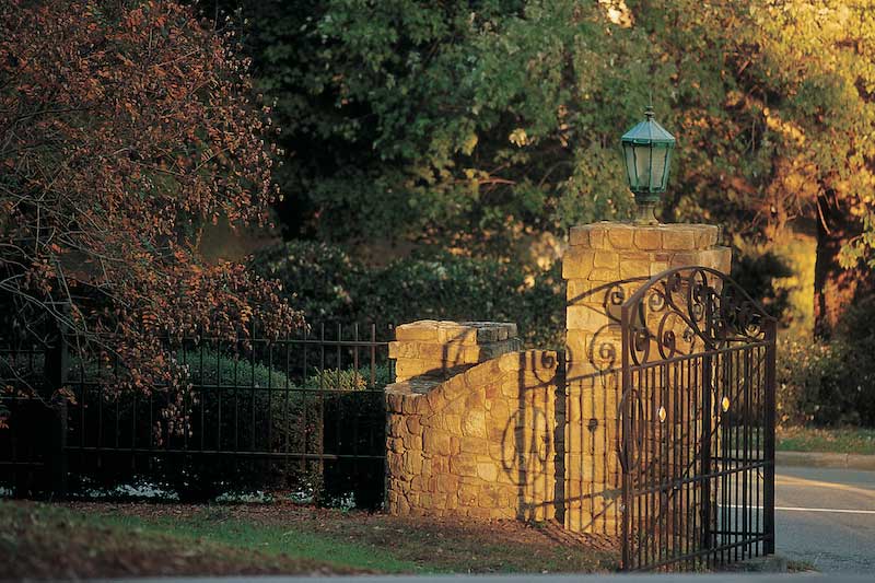 The back gate to Meredith College off of Faircloth.