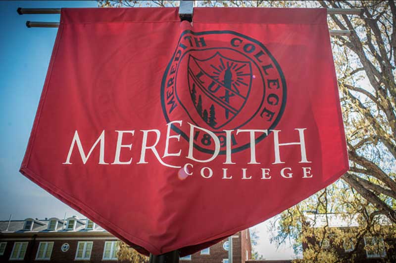 Meredith College Banner in the Courtyard