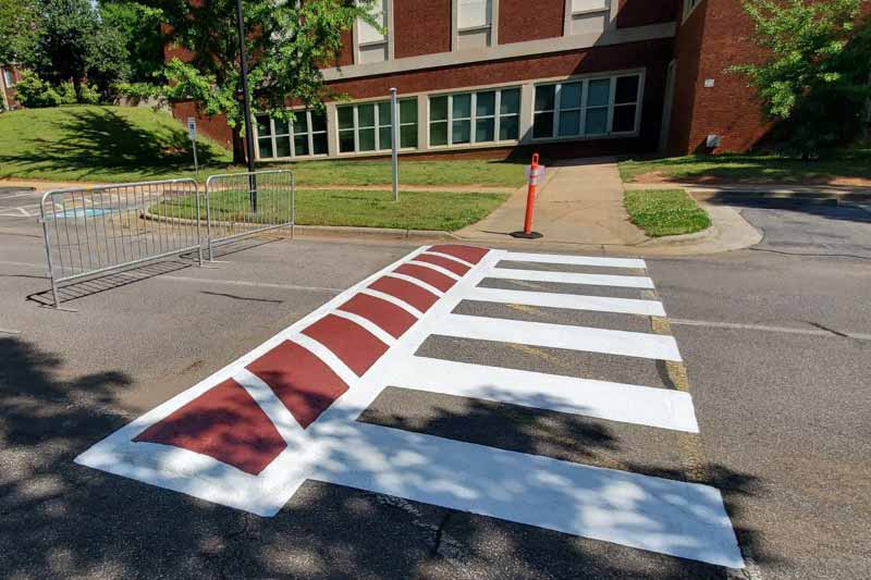 Painted Speed Bumps and Crosswalks on Main Campus Drive
