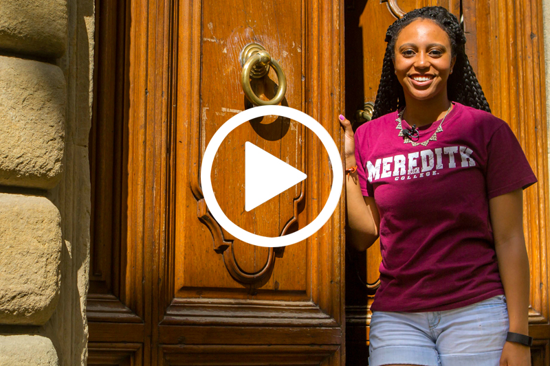 Click on image of student opening door to watch Tour of the Palazzo Alberti video in modal