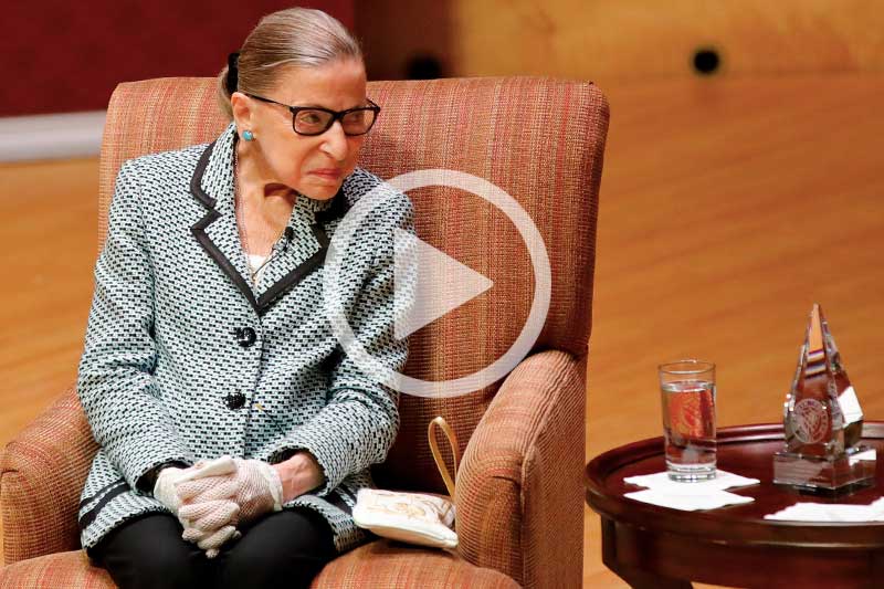 Click on image of Ruth Bager Ginsburg to play watch the video in a modal