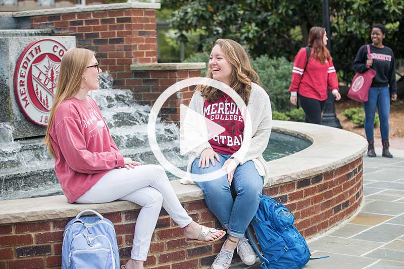 Click on photo of students at front fountain to play video in modal
