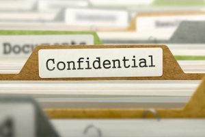 Folder with words confidential