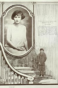 An old yearbook page of a woman.