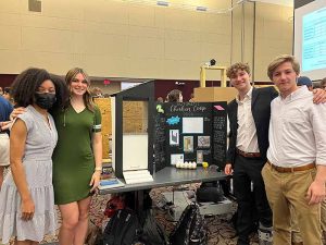 The team of Tiana Smith and Carson Wood at First Year Engineering Design Day at NC State.