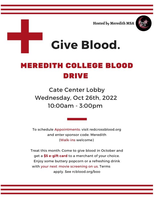 Meredith College Blood Drive
