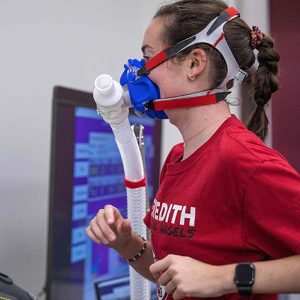 Max Vo2 Test in the Health and Human Performance Lab.