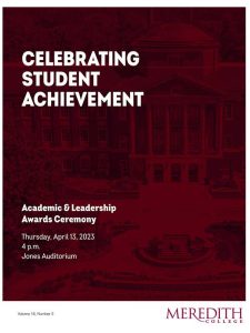 Johnson Hall with a maroon overlay with text "Celebrating Student Achievement".
