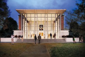 Possible digital rendering of the outside of Jones Auditorium after phase 2. 