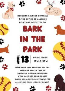 Bark in the Park April 13 2024 at 1 and 3pm