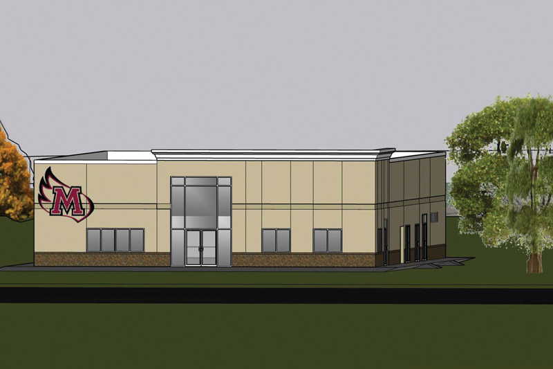 Computer rendition of the new athletic center.