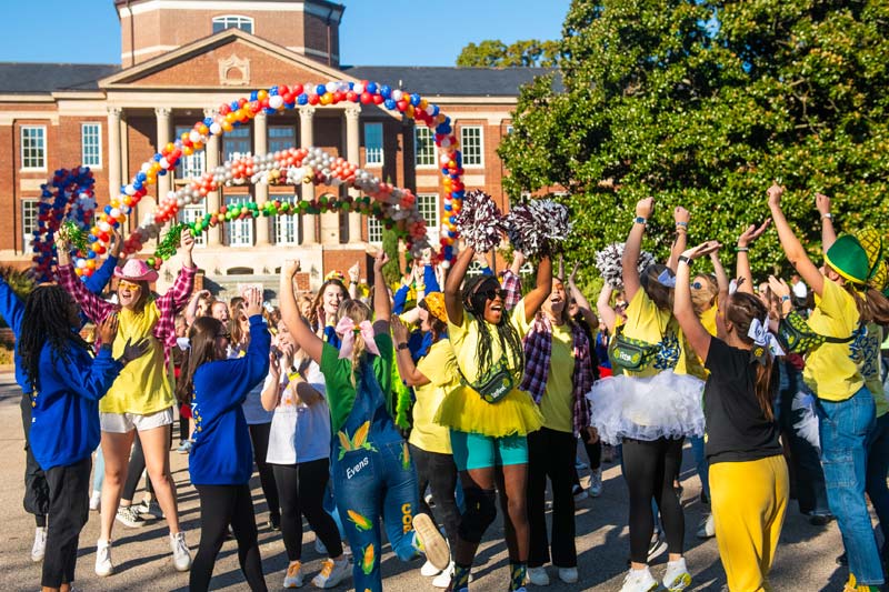 Students Cheering at Corn Parade