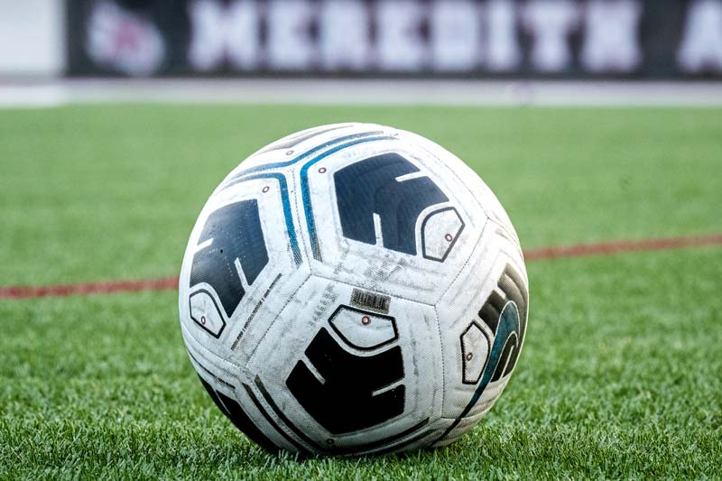 Soccer Ball on ɫҹ College Athletics Field.