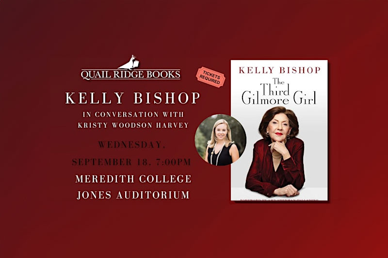 Author and actress Kelly Bishop with NC author Kristy Woodson Harvey in conversation about Bishop's new memoir, The Third Gilmore Girl at 91Ƶ on Sept. 18, 2024 in Jones Auditorium.